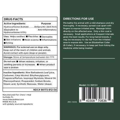 Show full view: Chew + Heal Hydrocortisone Lotion for Dogs, 4-fl oz bottle slide 9 of 10