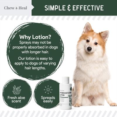 Show full view: Chew + Heal Hydrocortisone Lotion for Dogs, 4-fl oz bottle slide 3 of 10