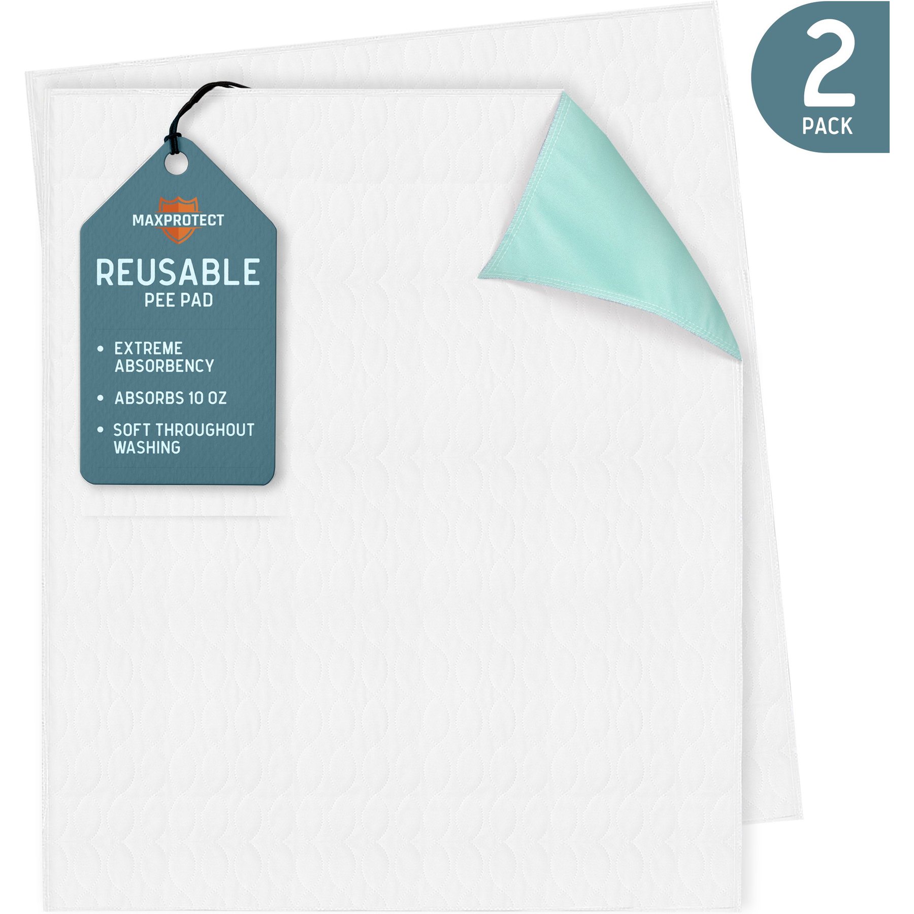 Chew + Heal Max Protect Reusable Dog Pee Pads, 34-in, 2 count