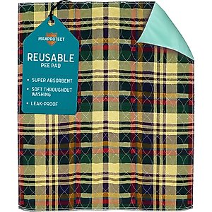 Chew + Heal Max Protect Tartan Plaid Patterned Reusable Dog Pee Pads, 18-in, 1 count