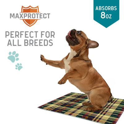 Show full view: Chew + Heal Max Protect Tartan Plaid Patterned Reusable Dog Pee Pads, 18-in, 3 count slide 6 of 8