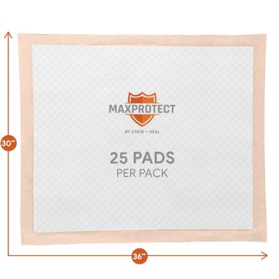 Show full view: Chew + Heal Max Protect Ultra Absorbent Dog Potty Pads, 30 x 36-in, 25 pack slide 7 of 8