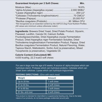 Show full view: Chew + Heal MaxProtect Coprophagia & Digestive Soft Chew Supplement for Dogs, 240 count slide 8 of 10