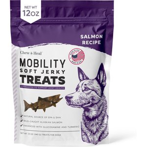 Chew + Heal Mobility Wild Alaskan Salmon Limited Ingredient Soft Jerky Dog Treats, 12-oz bag