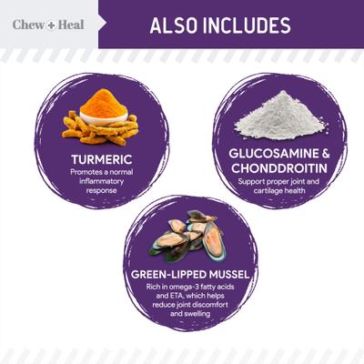 Show full view: Chew + Heal Mobility Wild Alaskan Salmon Limited Ingredient Soft Jerky Dog Treats, 12-oz bag slide 4 of 11