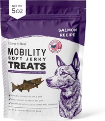 Chew + Heal Mobility Wild Alaskan Salmon Limited Ingredient Soft Jerky Dog Treats, 5-oz bag