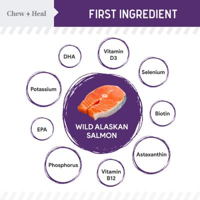 Show full view: Chew + Heal Mobility Wild Alaskan Salmon Limited Ingredient Soft Jerky Dog Treats, 5-oz bag slide 3 of 11