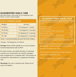 Chew + Heal Norwegian Salmon Oil Skin & Coat Supplement for Dogs & Cats, 8-fl oz bottle slide 2 of 9