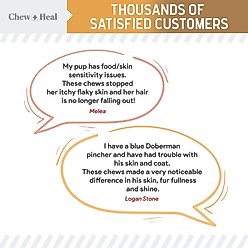 Chew + Heal Omega Skin + Coat 60 Original & 180 Peanut Butter Flavored Soft Chew Bundle Supplement for Dogs, 240 count slide 2 of 8