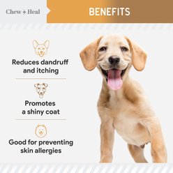 Chew + Heal Omega Skin + Coat Chicken & Original Peanut Butter Flavored Soft Chew Bundle Supplement for Dogs, 360 count slide 2 of 8