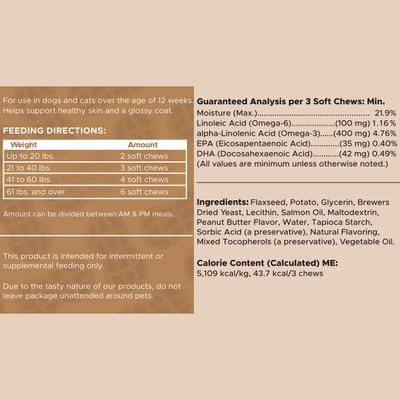 Show full view: Chew + Heal Omega Skin + Coat Chicken & Original Peanut Butter Flavored Soft Chew Bundle Supplement for Dogs, 360 count slide 8 of 9