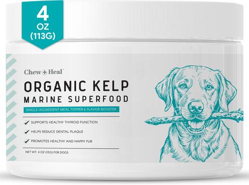 Show full view: Chew + Heal Organic Kelp Marine Superfood Granules Dental Supplement for Dogs, 4-oz jar slide 1 of 10