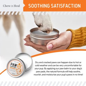 Chew + Heal Paw Support Revitalizing Dog Paw Balm, 2-oz