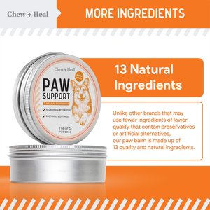 Chew + Heal Paw Support Revitalizing Dog Paw Balm, 2-oz
