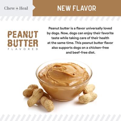 Show full view: Chew + Heal Peanut Butter Omega Skin + Coat Supplement for Dogs, 360 count slide 4 of 10