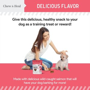 Chew + Heal Puppy Soft 'N Yummy Wild Alaskan Salmon Limited Ingredient Jerky Dog Treats, 5-oz bag