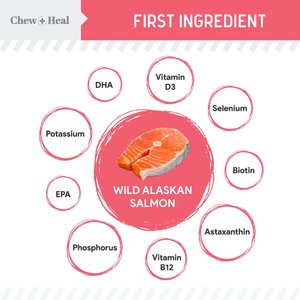 Chew + Heal Puppy Soft 'N Yummy Wild Alaskan Salmon Limited Ingredient Jerky Dog Treats, 5-oz bag