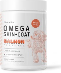 Chew + Heal Salmon Omega Skin & Coat Supplement for Dogs, 180 count