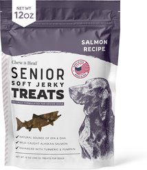 Chew + Heal Senior Wild Alaskan Salmon Limited Ingredient Soft Jerky Dog Treats, 12-oz bag