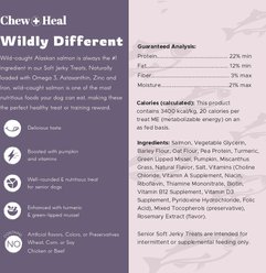 Chew + Heal Senior Wild Alaskan Salmon Limited Ingredient Soft Jerky Dog Treats, 5-oz bag slide 2 of 8