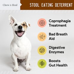 Chew + Heal Stop The Poo Soft Chew Coprophagia & Digestive Supplement for Dogs, 120 count slide 2 of 6