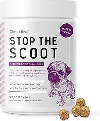 Chew + Heal Stop the Scoot Anal Gland Support & Bowel Function Supplement for Dogs, 120 count