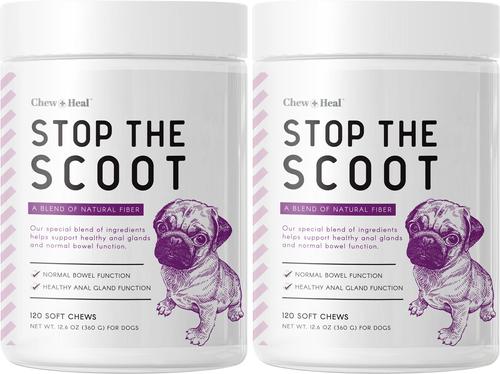 Show full view: Chew + Heal Stop the Scoot Anal Gland Support & Bowel Function Supplement for Dogs, 240 count slide 1 of 10