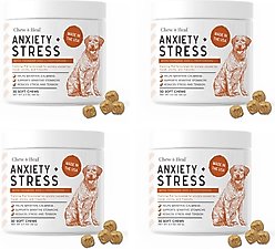 Chew + Heal Travel-Sized Anxiety & Stress Chews Supplement for Dogs, 120 count