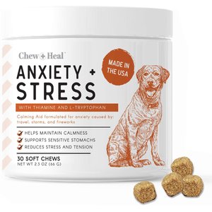 Chew + Heal Travel-Sized Anxiety & Stress Chews Supplement for Dogs, 30 count
