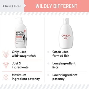 Chew + Heal Wild Alaskan Omega Salmon Oil Formula Skin & Coat Liquid Supplement for Dogs, 16-fl oz bottle