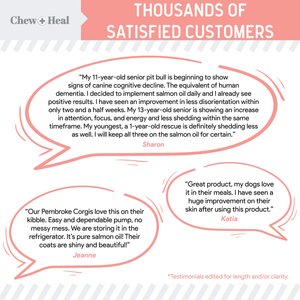 Chew + Heal Wild Alaskan Omega Salmon Oil Formula Skin & Coat Liquid Supplement for Dogs, 32-fl oz bottle