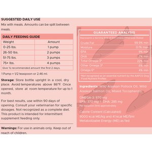 Chew + Heal Wild Alaskan Omega Salmon Oil Formula Skin & Coat Liquid Supplement for Dogs, 32-fl oz bottle