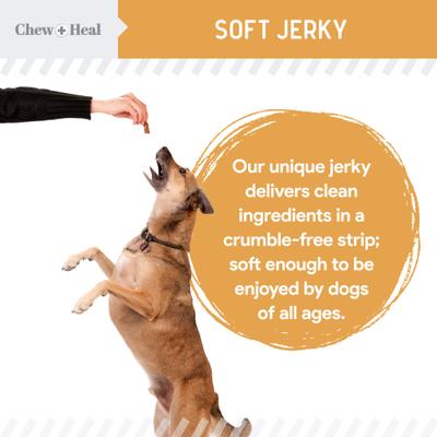Show full view: Chew + Heal Wild Alaskan Omega Skin + Coat Salmon Soft Jerky Dog Treats, 5-oz bag, 5 count slide 4 of 11