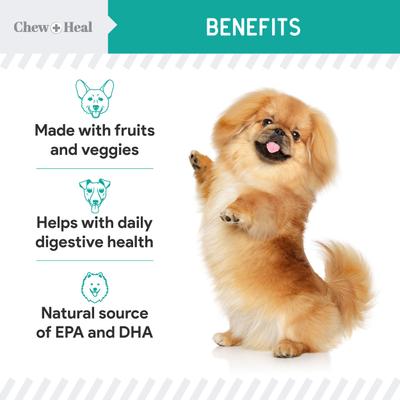 Show full view: Chew + Heal Wild Alaskan Probiotics Digestive Aid Salmon Soft Jerky Dog Treats, 5-oz bag, 5 count slide 5 of 13