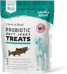 Chew + Heal Wild Alaskan Probiotics Digestive Aid Salmon Soft Jerky Dog Treats, 5-oz bag