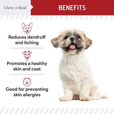 Show full view: Chew + Heal Wild Alaskan Salmon Oil Hearty Beef Flavored Liquid Skin & Coat Supplement for Dogs & Cats, 16-fl oz bottle slide 8 of 12