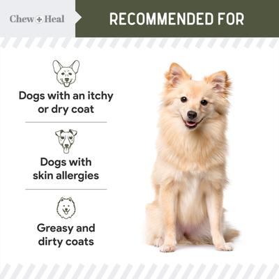 Show full view: Chew + Heal Wild-Caught Cod Liver Oil Salmon Oil Alternative Skin & Coat Liquid Supplement for Dogs, 16-fl oz bottle slide 9 of 11