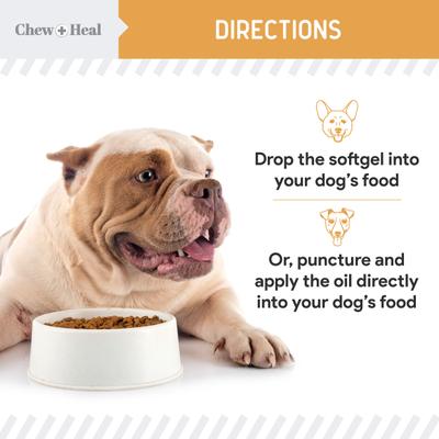 Show full view: Chew + Heal Wild-Caught Omega Skin + Coat Softgels Made with Wild-Caught Fish Oil Supplement for Dogs & Cats, 360 count slide 8 of 11