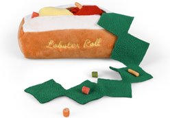 CHEWFFON Lobster Roll Snuffle & Crinkle Plush Enrichment Puzzle Dog Toy, Brown