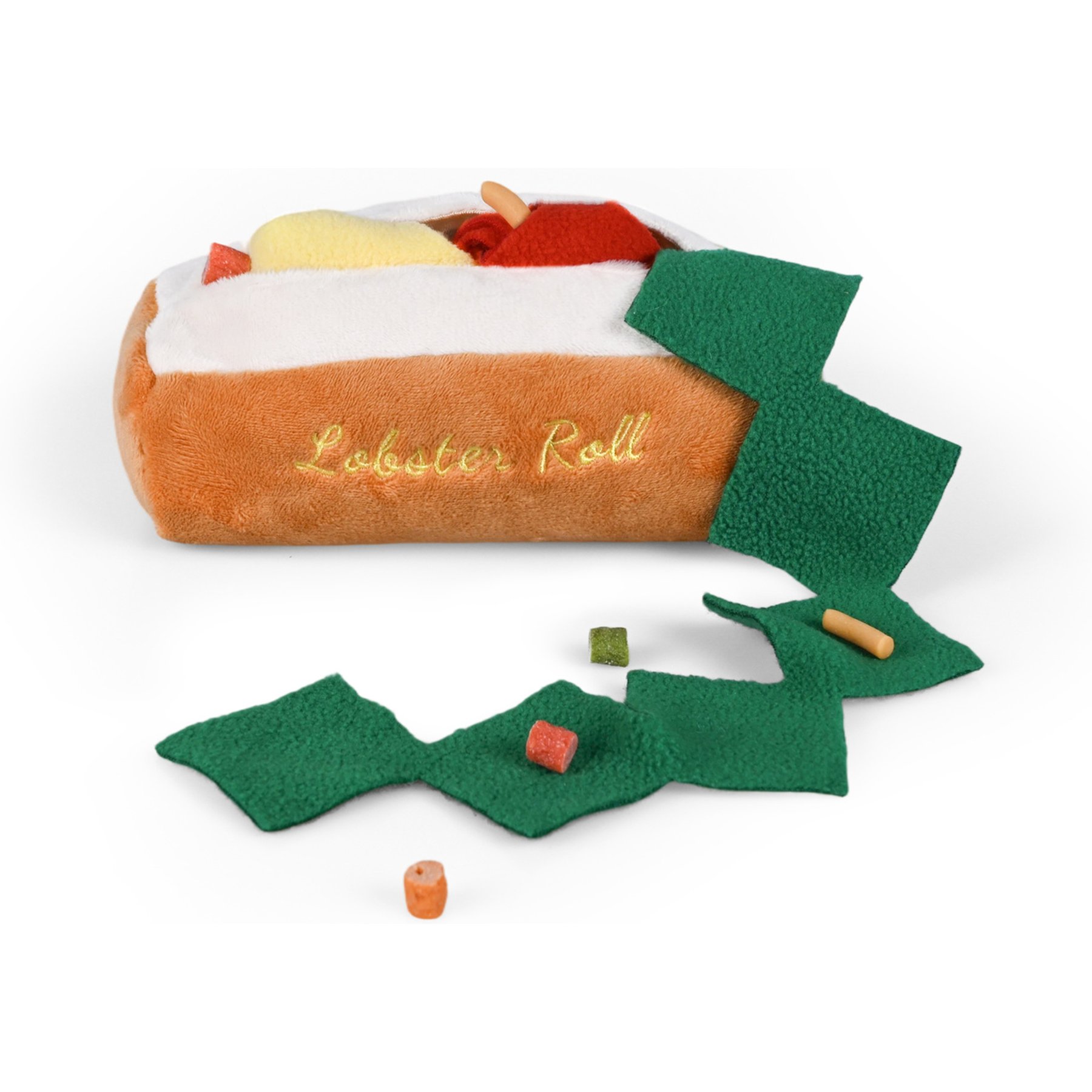 CHEWFFON Lobster Roll Snuffle & Crinkle Plush Enrichment Puzzle Dog Toy, Brown
