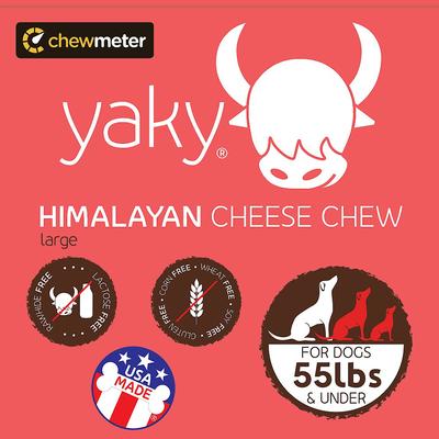 Show full view: chewmeter Yaky Himalayan Cheese Chew Dog Treats, Large slide 5 of 9