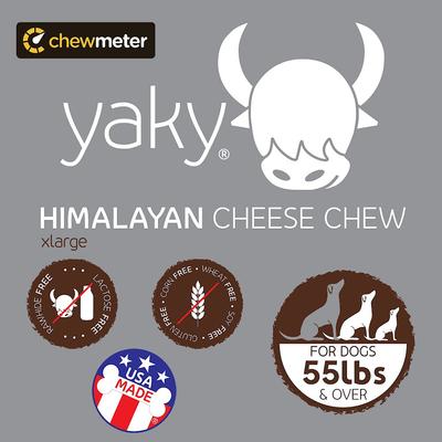 Show full view: chewmeter Yaky Himalayan Cheese Chew Dog Treats, X-Large slide 5 of 10
