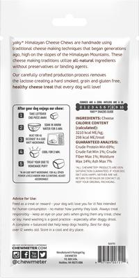 Show full view: chewmeter Yaky Himalayan Cheese Dog Treat, Large slide 3 of 5