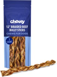 Chewy Made Braided Bully Stick 12" Dog Treats (FORMERLY BONES & CHEWS), 3 count