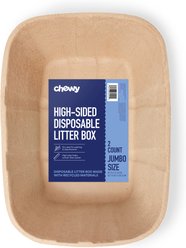 Chewy Made High-Sided Disposable Cat Litter Box, Jumbo (FORMERLY FRISCO), 21-in, 2 count
