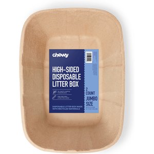 Chewy Made High-Sided Disposable Cat Litter Box, Jumbo (FORMERLY FRISCO), 21-in, 2 count