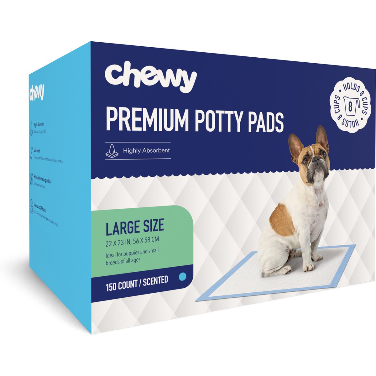 Chewy Made Large Premium Dog Training & Potty Pads (FORMERLY FRISCO), Scented, 150 count