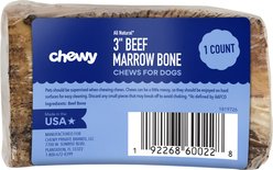 Chewy Made Roasted Marrow Bone 3" Dog Treat (FORMERLY BONES & CHEWS), 1 count