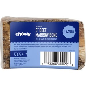 Chewy Made Roasted Marrow Bone 3" Dog Treat (FORMERLY BONES & CHEWS), 1 count