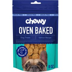 Chewy Made Salmon Recipe Grain-Free Oven Baked Biscuit Dog Treats (FORMERLY AMERICAN JOURNEY), 8-oz bag